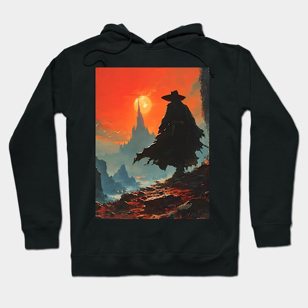 Bloodlust Chronicles: Immortal Bounty Hunts, Gothic Vampire Saga, and Supernatural Adventure in Anime-Manga Art Hoodie by insaneLEDP